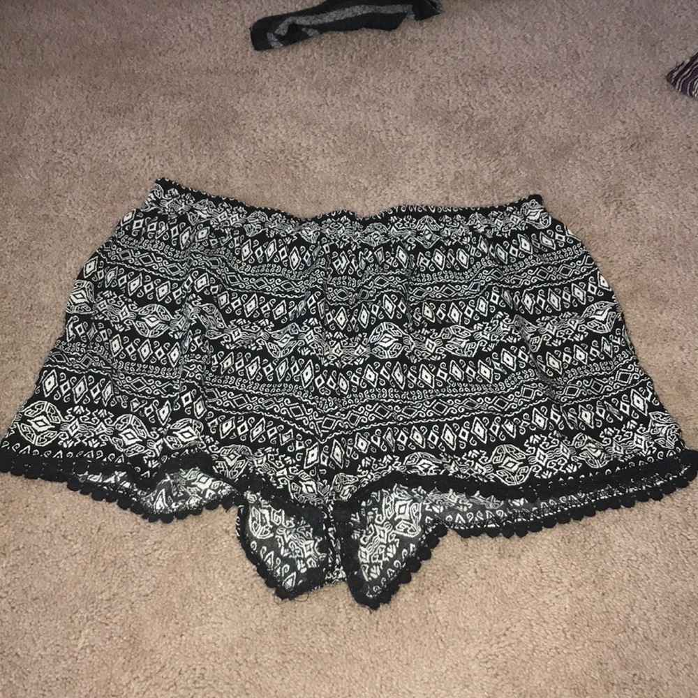 Black and white shorts